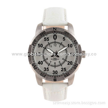 Brand Watch with Comfortable Leather Band, Stainless Steel Case